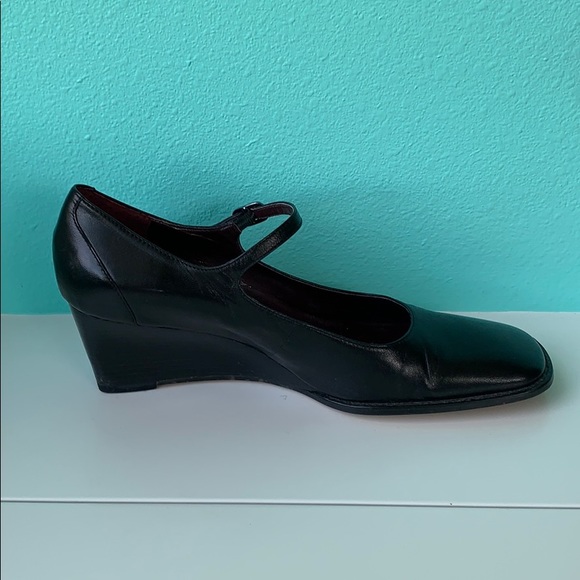 Etienne Aigner Shoes - Etienne Aigner Black Wedge Vintage Mary Janes